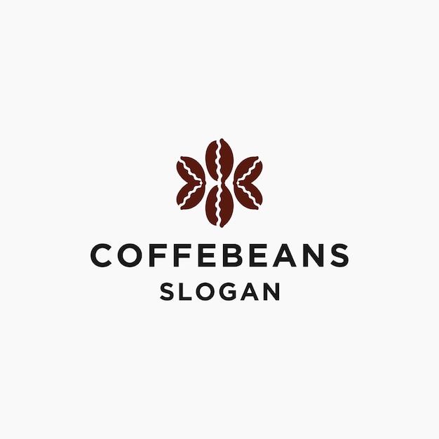 COFFEBEANSロゴアイコンデザインベクトルテンプレート