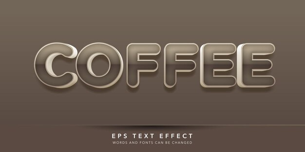 ベクトル コーヒーの3d編集可能なテキスト効果