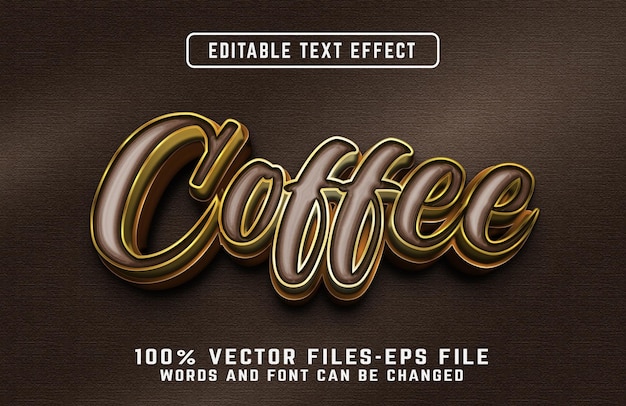 Coffee 3d text effect premium vectors