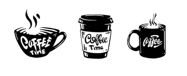 Vector coffee art design with hand drawn style