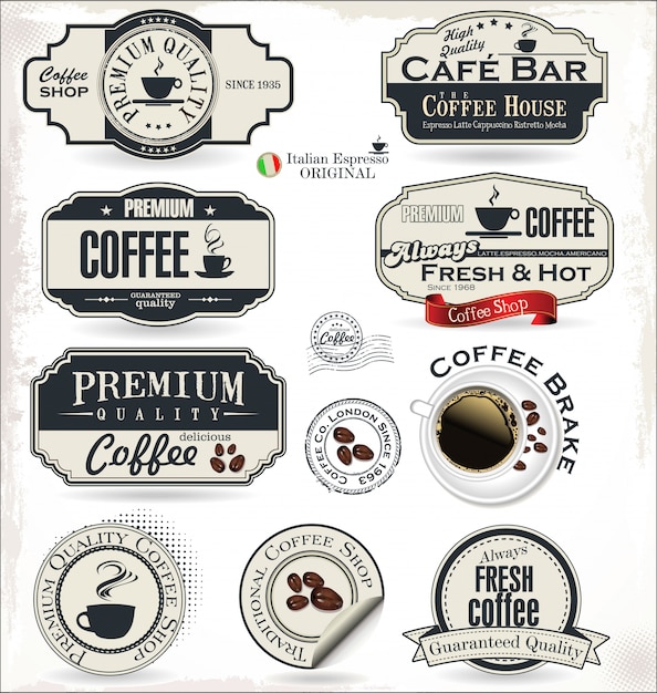 Coffee badge and labels