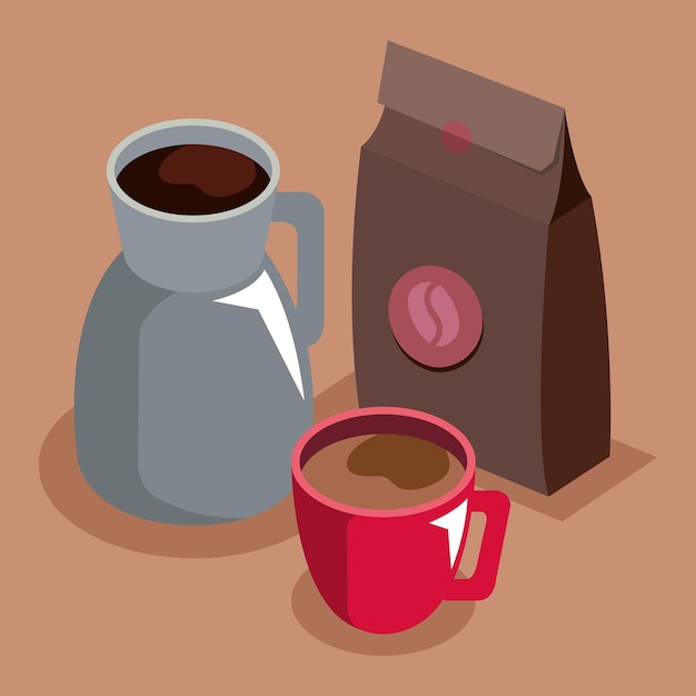 Coffee bag and teapot icons