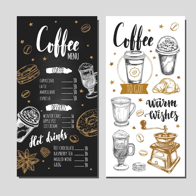 Vector coffee and bakery restaurant menu