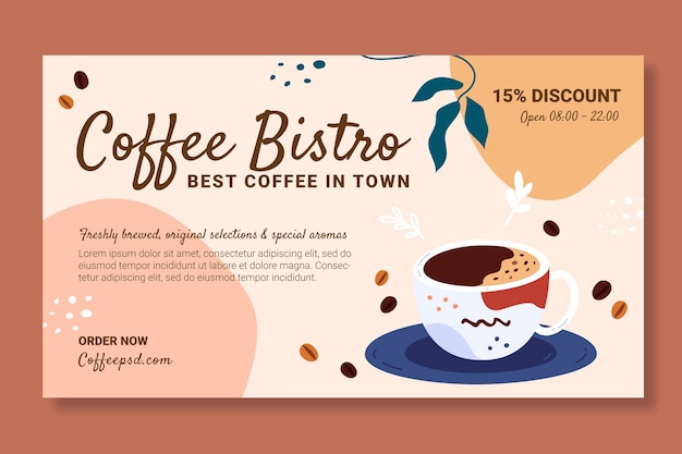Vector coffee banner design template