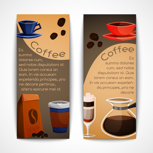 Vector coffee banners template set