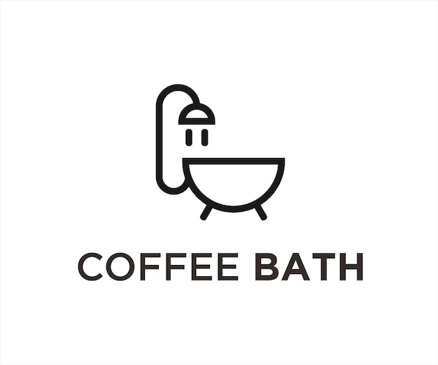 Coffee bath logo design vector illustration