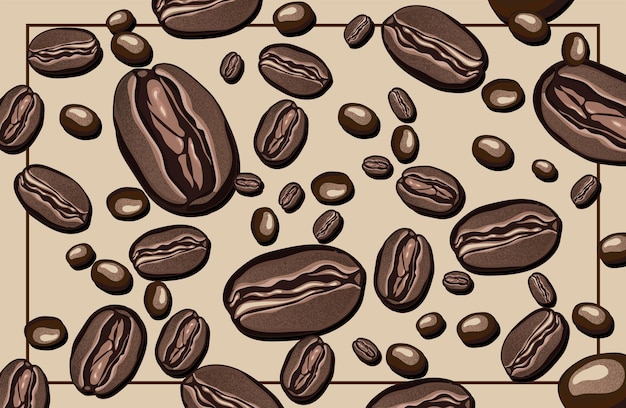ベクトル コーヒー豆の背景
