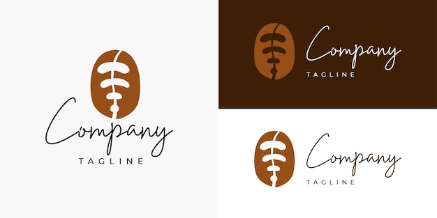 Chicco di caffè connessione wifi segnale internet logo design vector per brand business company