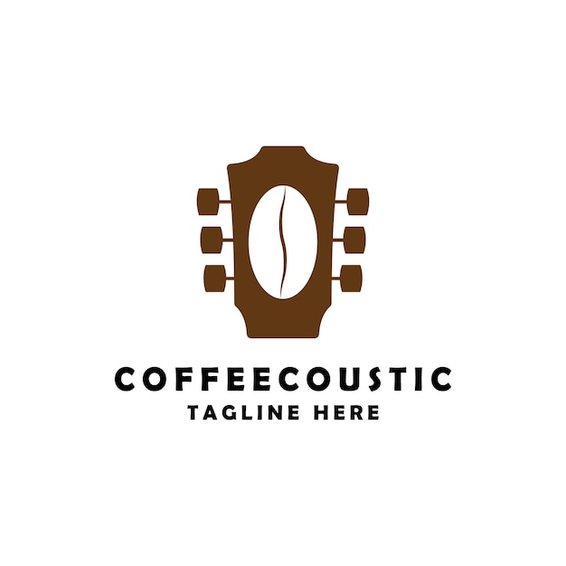 Coffee bean guitar live music logo design inspiration