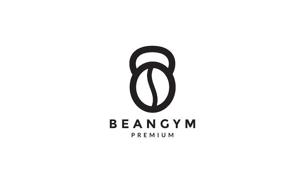 Coffee bean gym logo symbol vector icon illustration graphic design