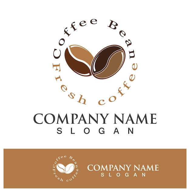 Кофе в зернах значок напиток логотип изображения