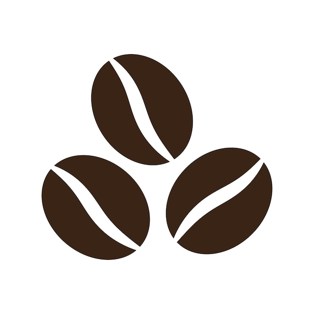 Vector coffee bean icon vector design template in white background