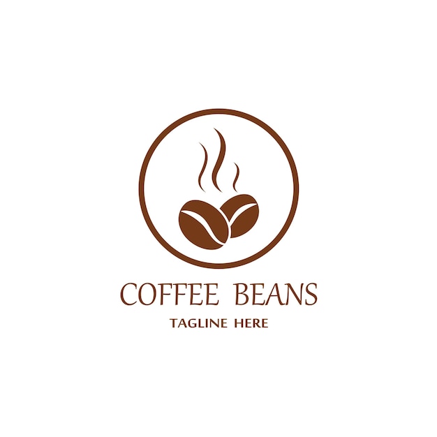 Coffee bean icon vector illustration template