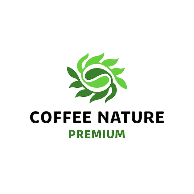 Coffee bean leaf nature logo