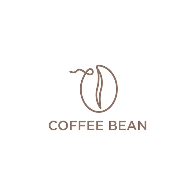 Coffee Bean Line Logo Design