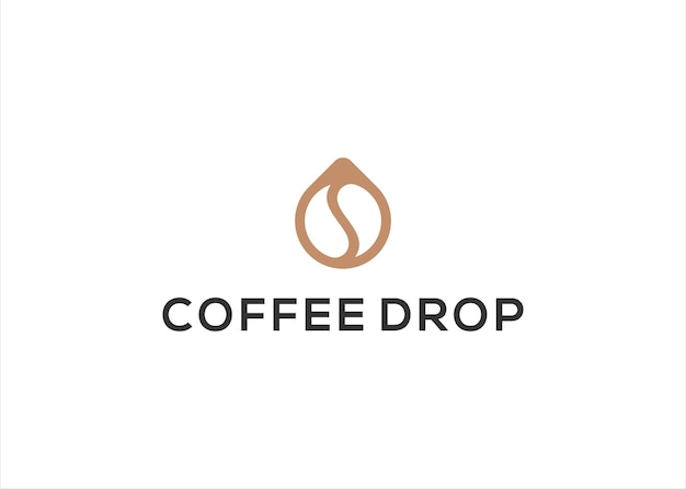 Vector coffee bean logo met drop vector illustratie sjabloon