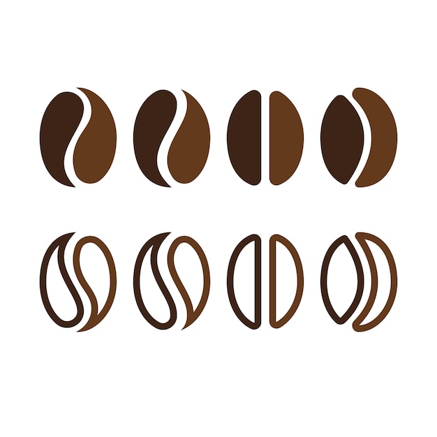 Coffee bean logo and symbol shop image vector