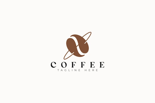 Coffee Bean Orbital Planet Abstract Sign Symbol Brand Identity Logo