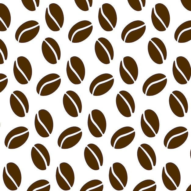 カフェやコーヒーハウス用のシームレスなコーヒー豆のパターンプリントシルエット