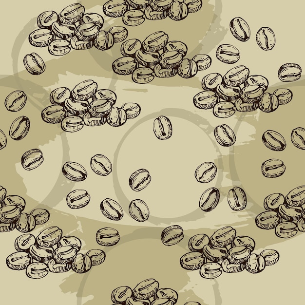 Coffee bean seamless pattern