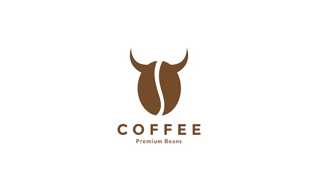 coffee bean with horn logo design vector icon symbol graphic illustration
