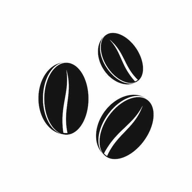 Vector coffee beans icon in simple style isolated vector illustration