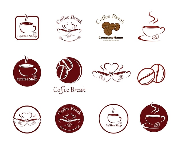 Coffee beans logo template vector icon