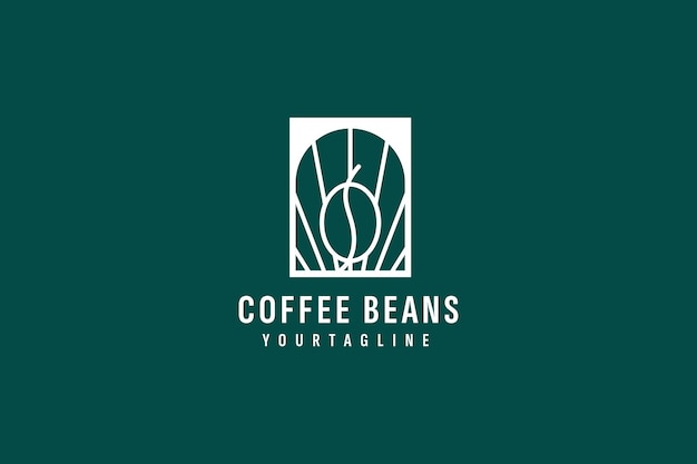コーヒー豆のロゴのベクトルアイコンのイラスト