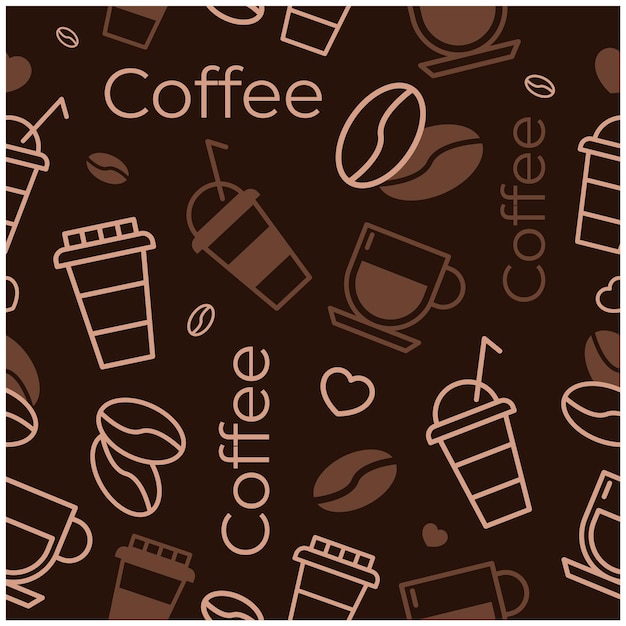 Coffee Beans Pattern Background