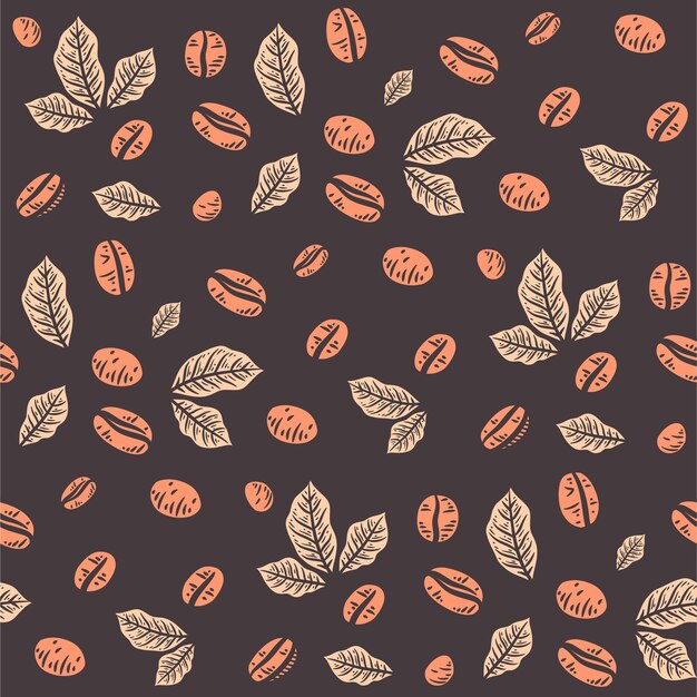 Coffee beans seamless pattern background. Coffee beans pattern background