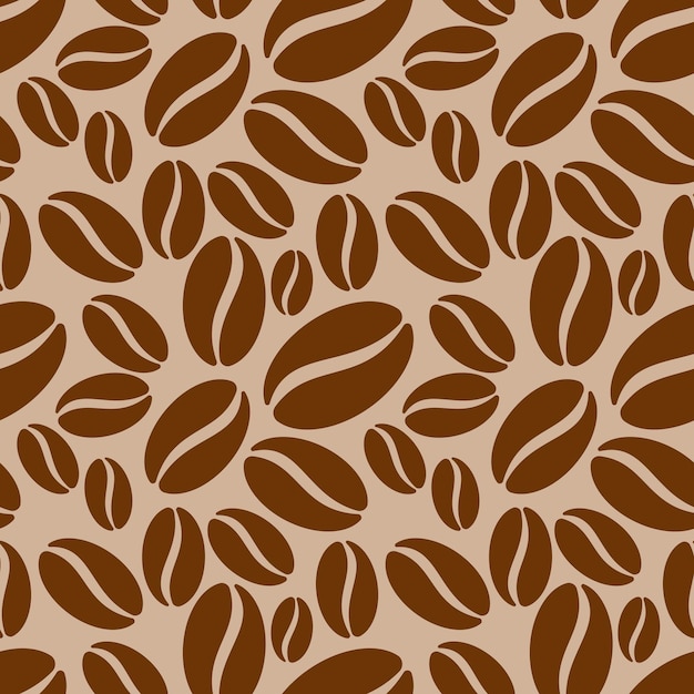 Vector coffee beans seamless pattern cute vector background