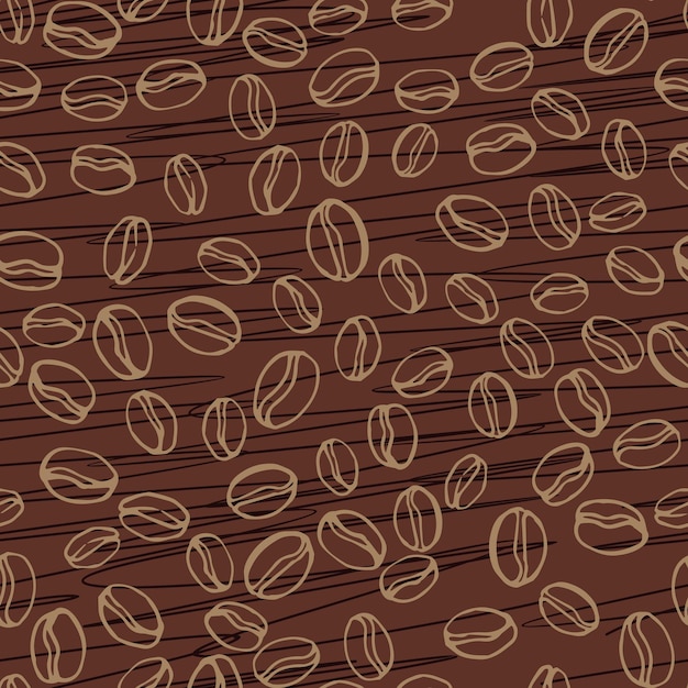 Coffee Beans Seamless Pattern Vector Cafe Background