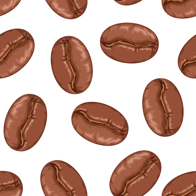 Coffee beans seamless pattern.
