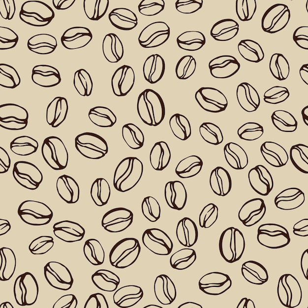 Seamless pattern di chicchi di caffè