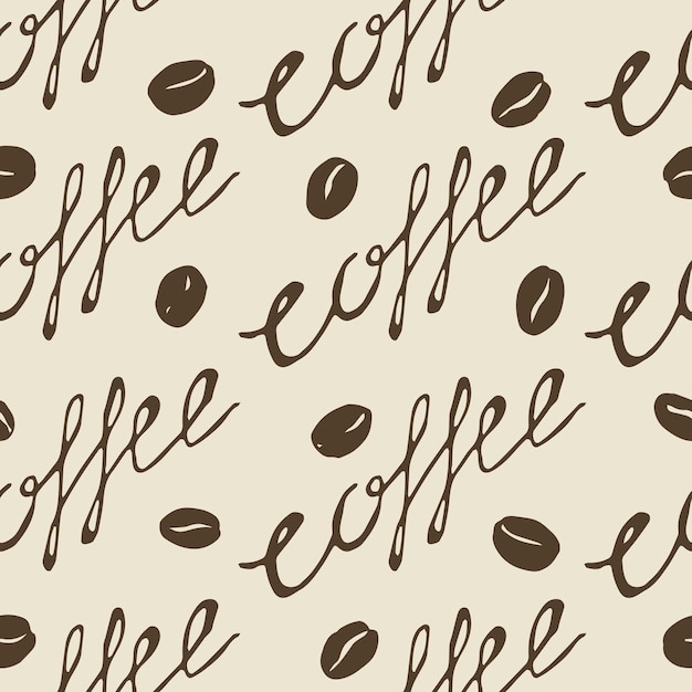 Vettore seamless pattern di chicchi di caffè