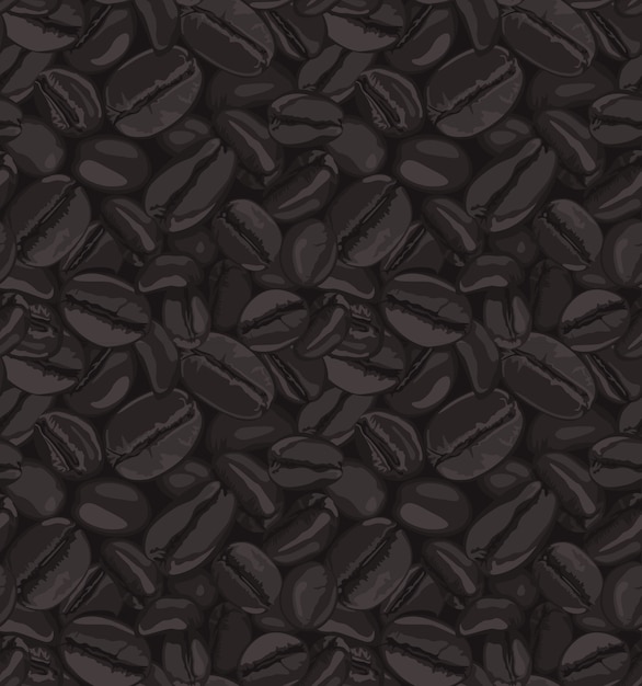 Vector coffee beans seamless patterns