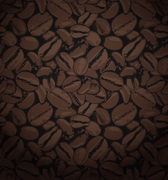 Vettore seamless pattern di chicchi di caffè