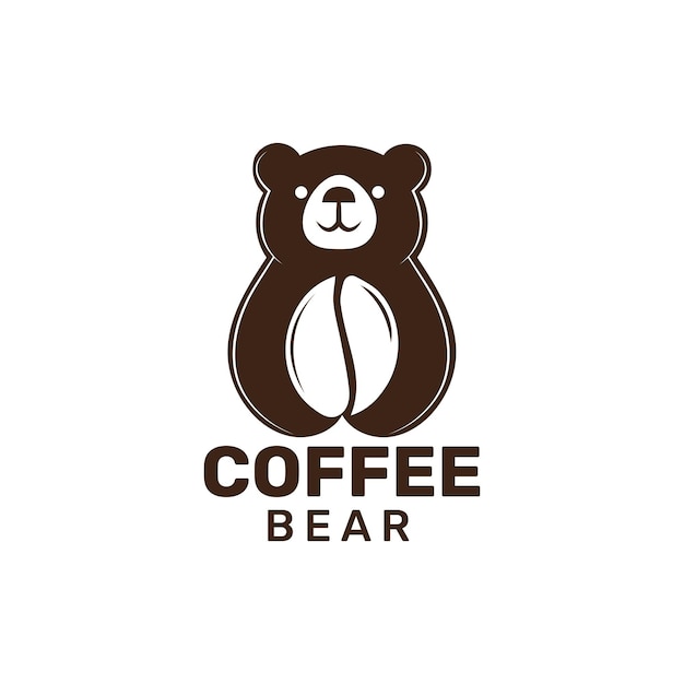 coffee bear logo vector icon