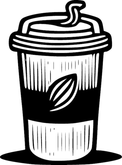 Vector coffee black and white isolated icon vector illustration