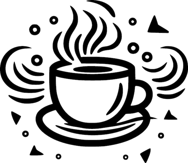 Coffee Black and White Vector illustration