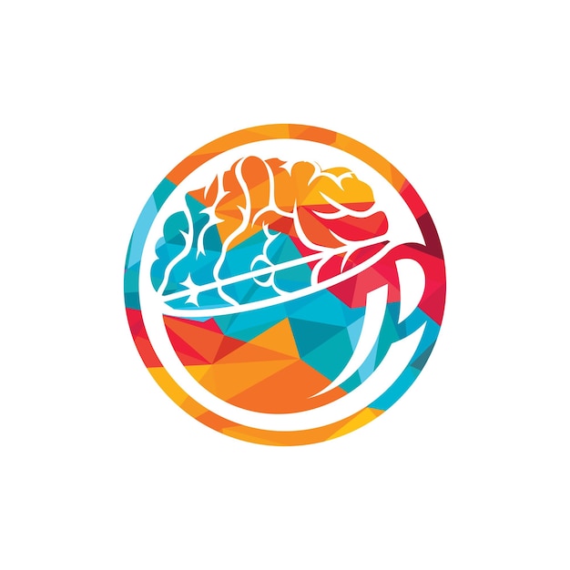 Coffee brain vector logo design