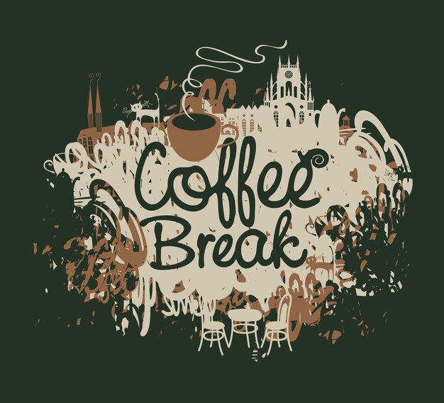 Coffee break banner with cup