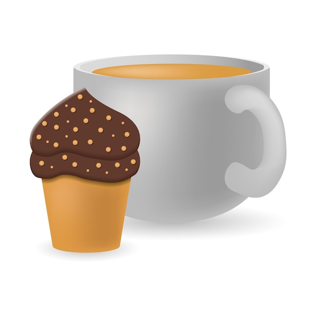 Vector coffee break icon 3d illustration from coffee collection creative coffee break 3d icon for web design templates infographics and more