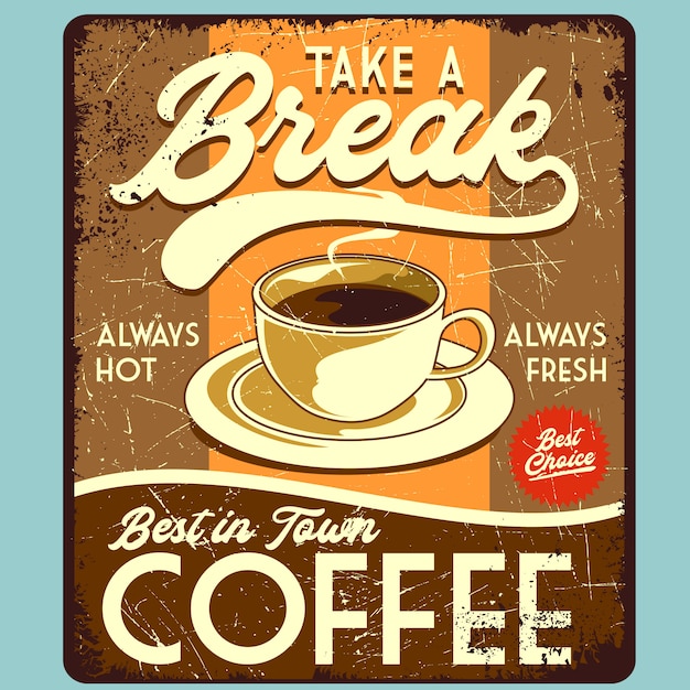 Vector coffee break poster print