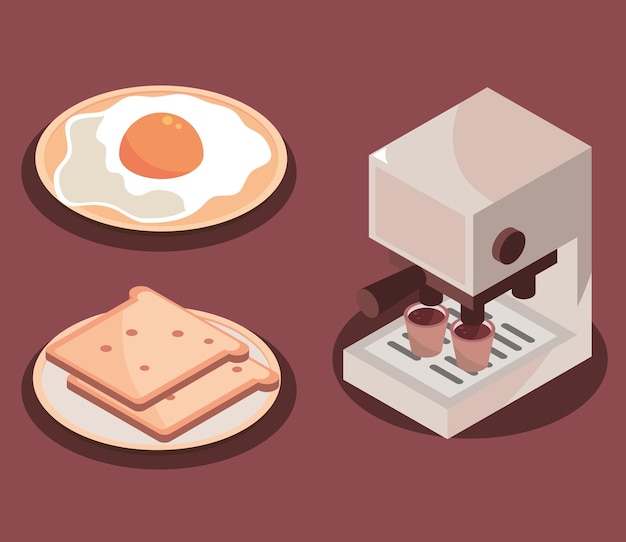 Coffee breakfast icons