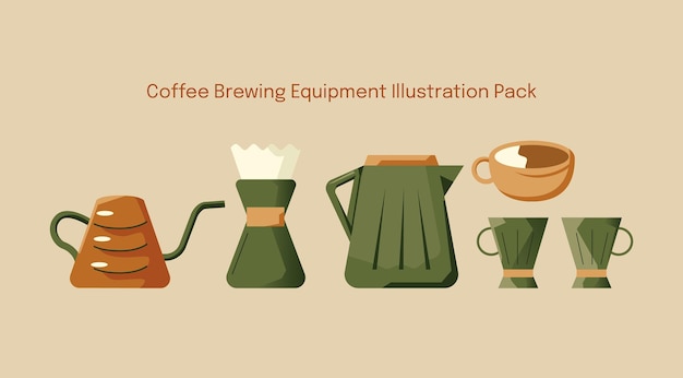 Coffee brewing equipment illustration