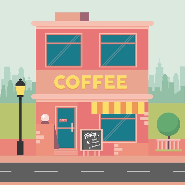 Coffee building scene