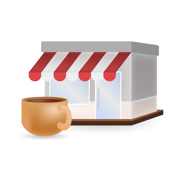 Coffee Cafe icon 3d illustration from coffee collection Creative Coffee Cafe 3d icon for web design templates infographics and more