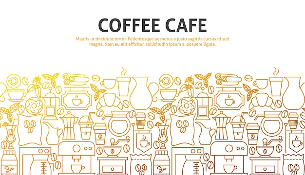 Coffee Cafe Outline Concept