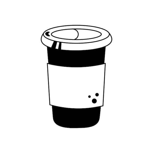 Coffee cardboard cup doodle icon